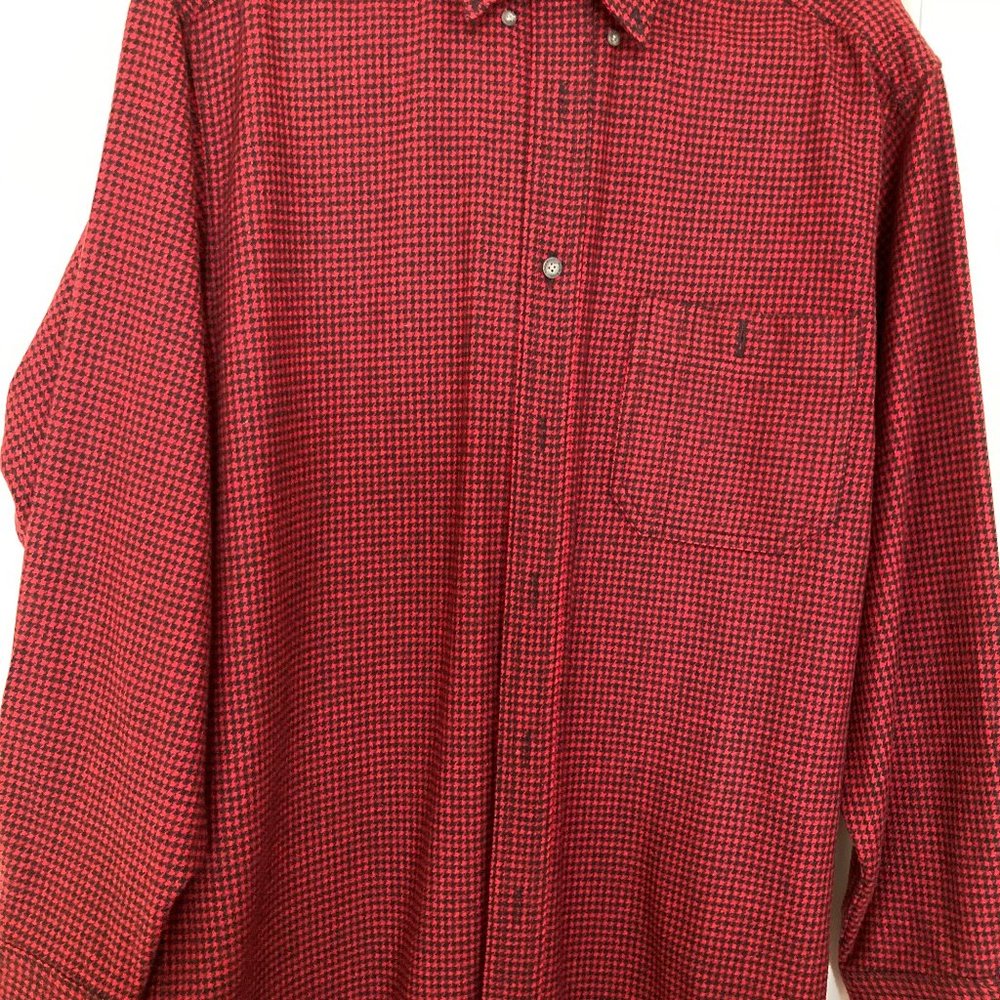 Woolrich Wool Shirt Size M Black & Red Herringbone